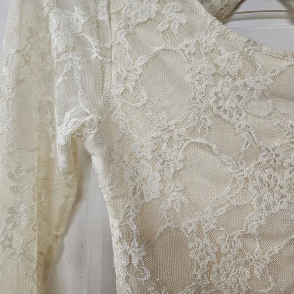 ASOS NWT women's size 4 mini bodycon off white lace overlay dress - Picture 5 of 5